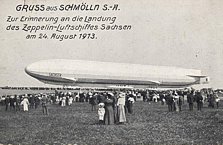 Landung von Luftschiff Sachsen am 24.04.1913 in Schmölln